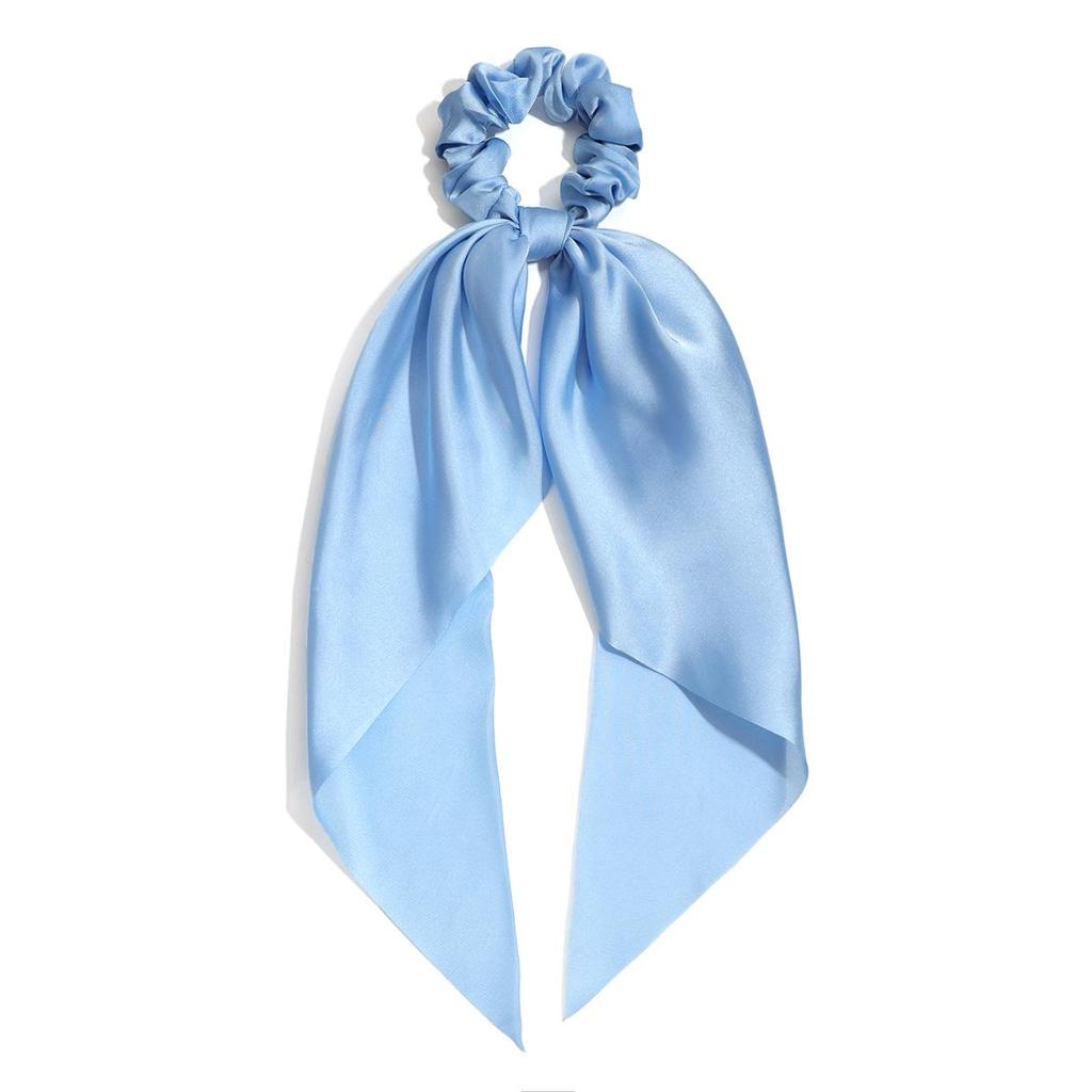 Spring Satin Knot Triangle Scarf: Solid Color Hair Accessory for Women & Girls