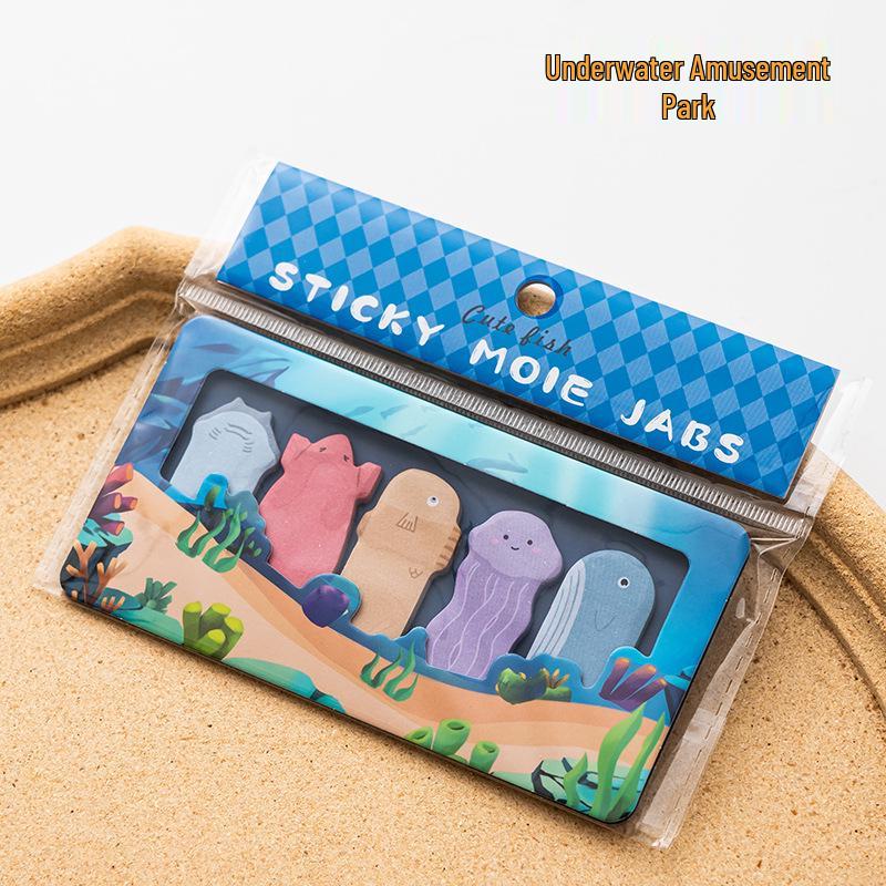 Cute Cartoon Animal Paradise Sticky Notes with Writable Index Tabs for Students