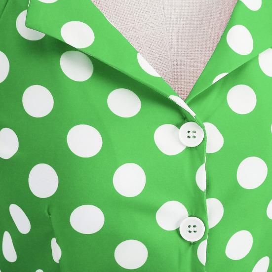 Dámské večerní šaty Retro Barevně ladící tečkovaný potisk A-line Velký švih Šněrování Bez zad Ohlávka Výstřih do V Těsné Vysoký pas Knoflíček Party Prom Midi šaty