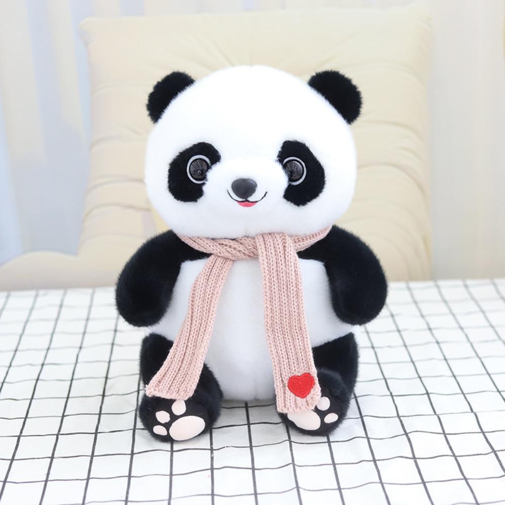 Cute panda doll 8 inch grab machine doll plush toy simulation giant panda dressing doll