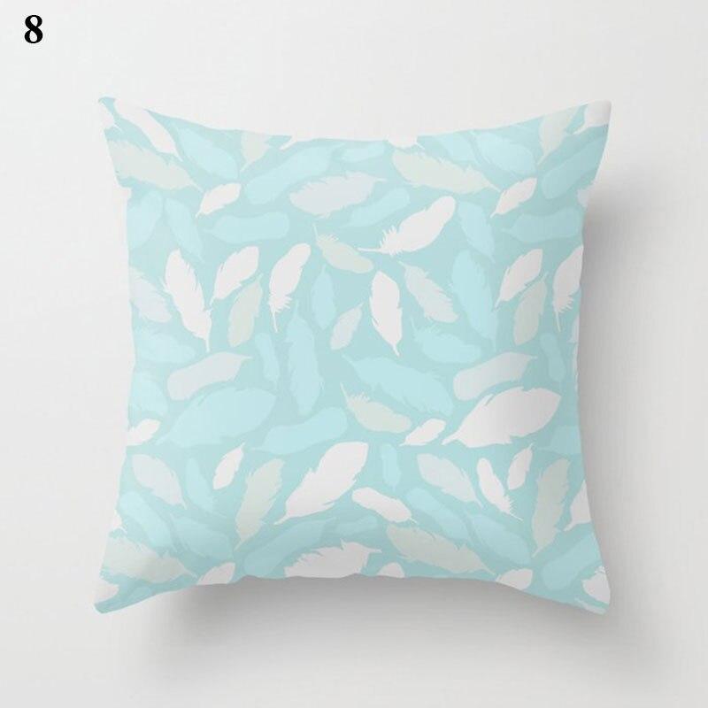 Light Blue Green Mint Color Geometric Printing Pattern Cushion Cover Home Living Room Sofa Decoration Square Pillow Pillow Cover