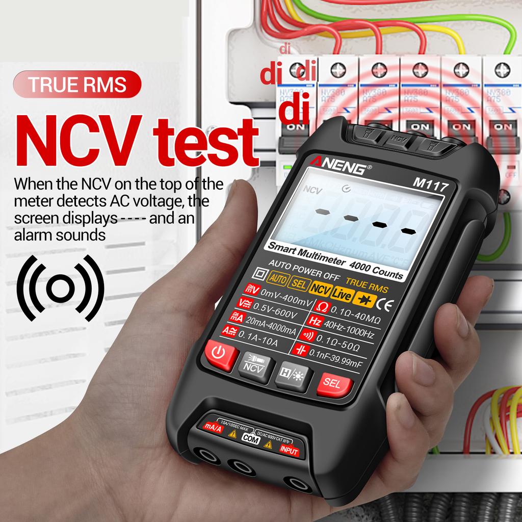 ANENG M117 Multimeter Smart Digital 4000 Counts ACDC Spannungs-Strommesser Professionell