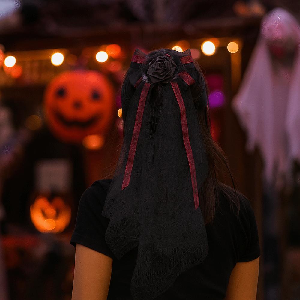 Fashion Gothic Head Veil Breathable Headbands Creative Halloween Hairpin  Cosplay