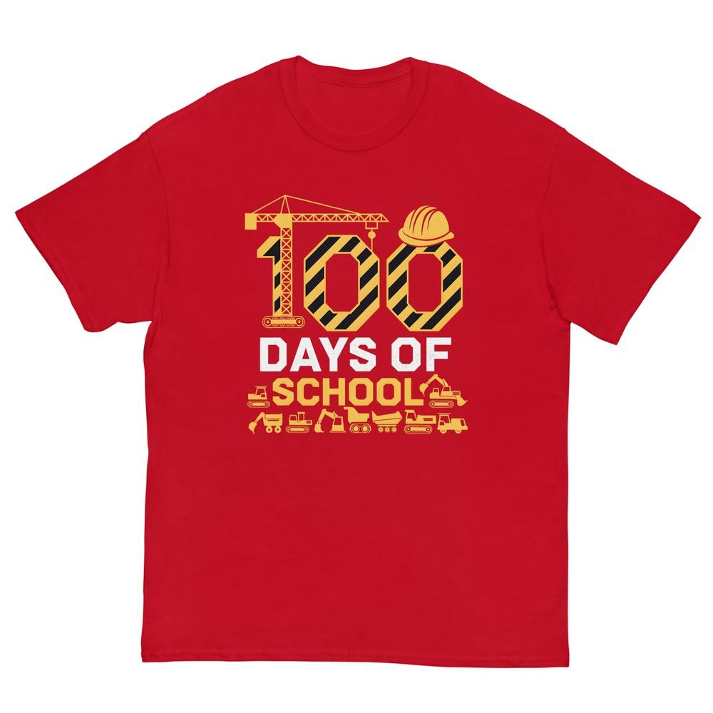 100 Days Of School Construction Vehicle 100th Day Boys Kids TShirt S