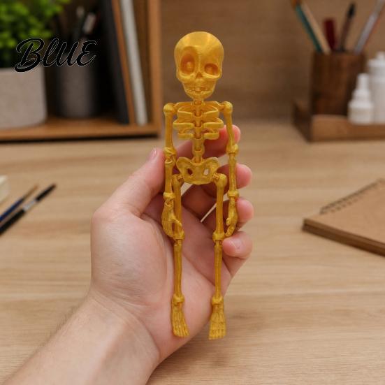 Poseable Skeleton Toy 3D Printed Refrigerator Magnet Figurine with Decoration Movable Joints Halloween Gothic Fridge Magnet