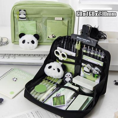 Multifunctional Pen Bag Fashion Pencil Case 12-Layer Pen Storage Bag 90 Degree Large Opening Stationery Bag Stationery Organizer