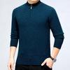 Märke 2025 Premium Herrkashmirpikétröja med halvhög krage, Förtjockad och hudvänlig stickad tröja