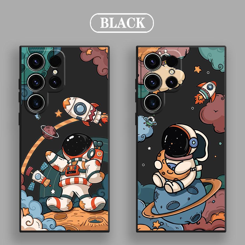Retro Astronaut Rocket Phone Case For Samsung Galaxy S26 Ultra Cases S25 FE S24 S23 S21 Ultra S20 S24 FE S22 S26 Plus 5G Cover