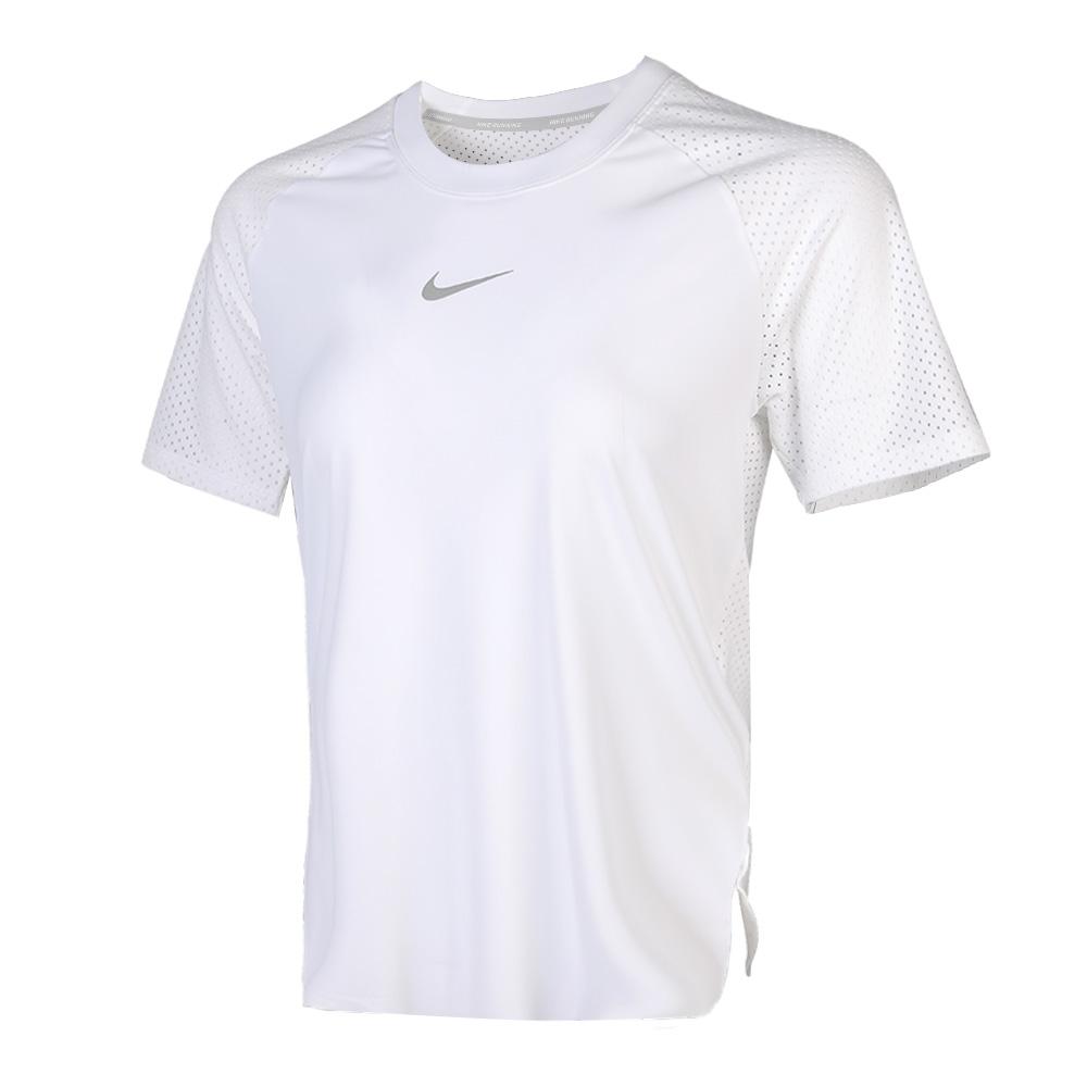 Nike City Sleek Solid Color Breathable Comfortable Pullover Short Sleeve T-Shirt Women Tops White AQ5168-100