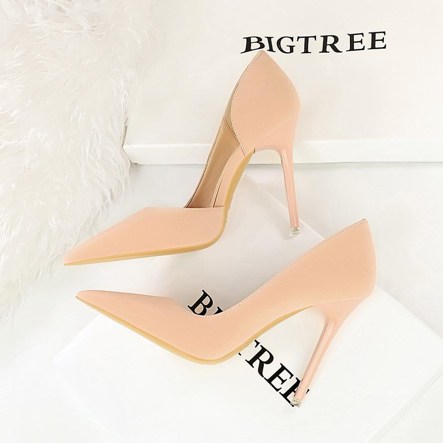 Banquet High Heels Thin Heels Shallow Mouth Pointed Toe Side Hollowed Out Retro High Heels Single Shoes