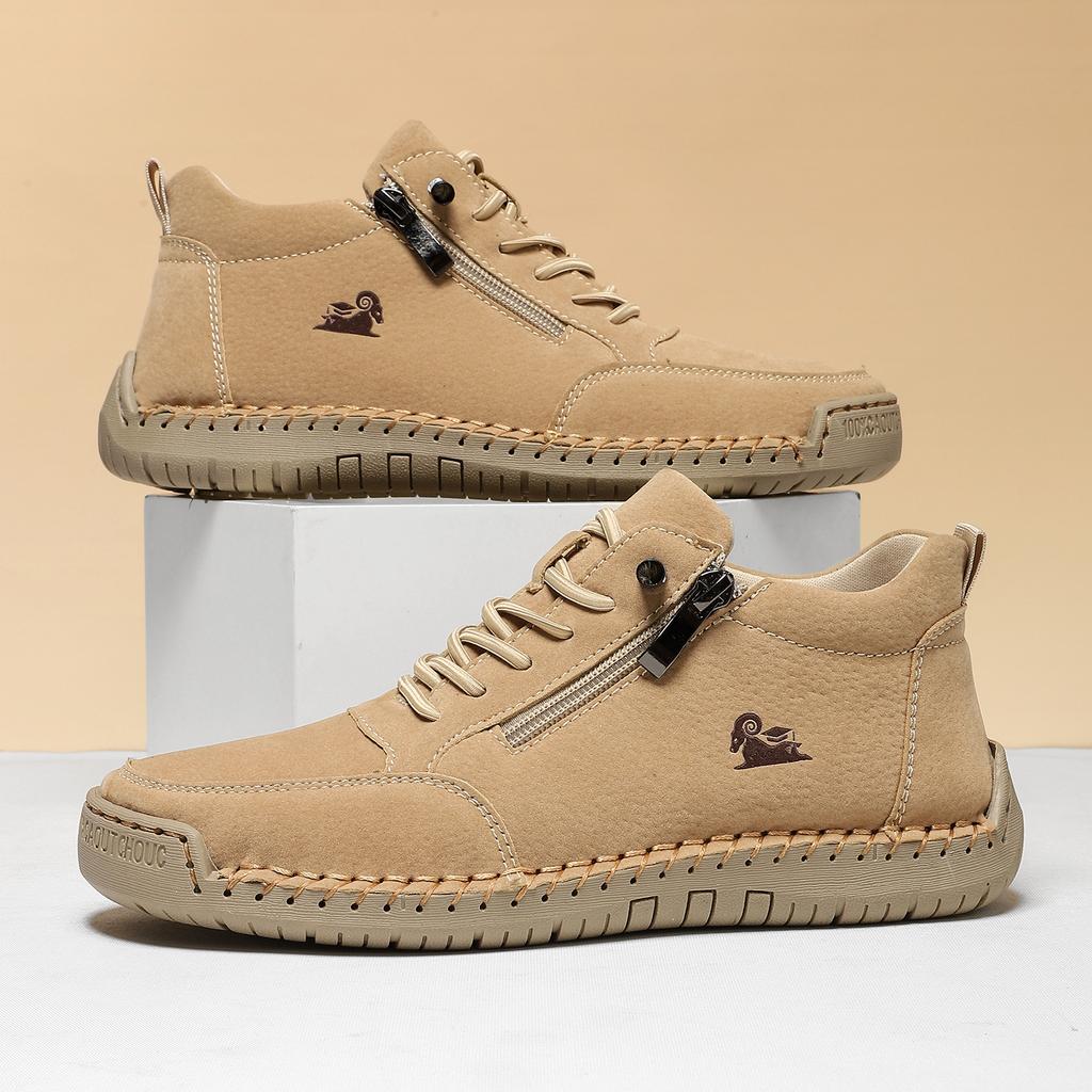 Damskie buty outdoorowe do chodzenia ze sznurowaniem na zamek błyskawiczny, antypoślizgowe, ze sztucznej skóry, sneakersy do jazdy, biegania dla kobiet, wygodne buty retro do wędrówek i ćwiczeń