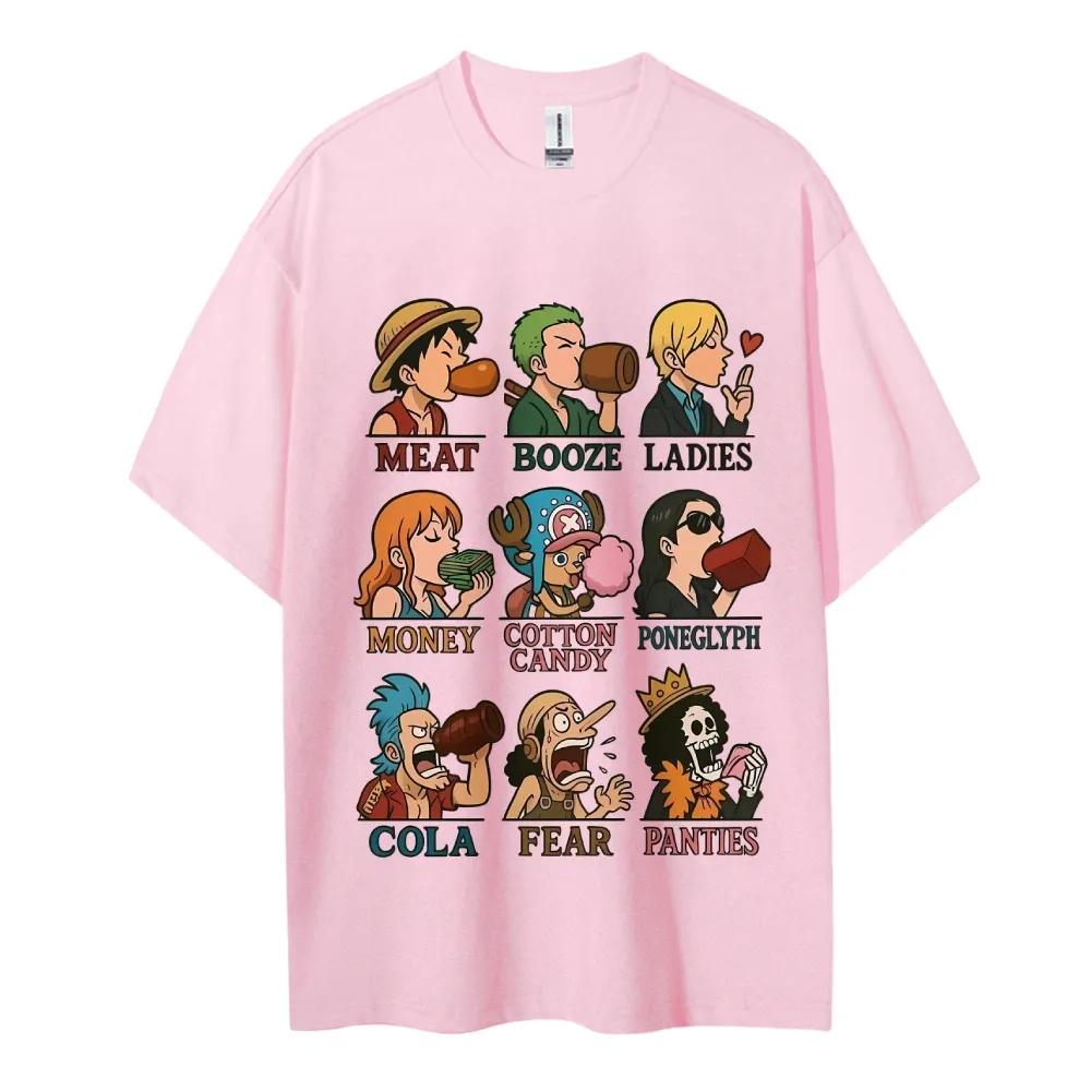 One Piece Cotton Unisex Round Neck Anime Tshirt Mens and Womens Boys and Girls Summer New Fashion Breathable Street TShirt