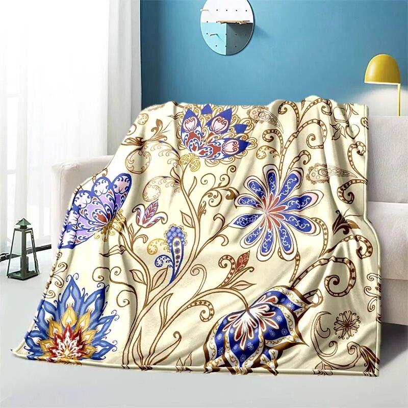 Retro Patternblanket Sofa Blanket Air Conditioning Cover Blanket Blankets for Beds Cute Blanket Children‘s Blanket Thin Blanket