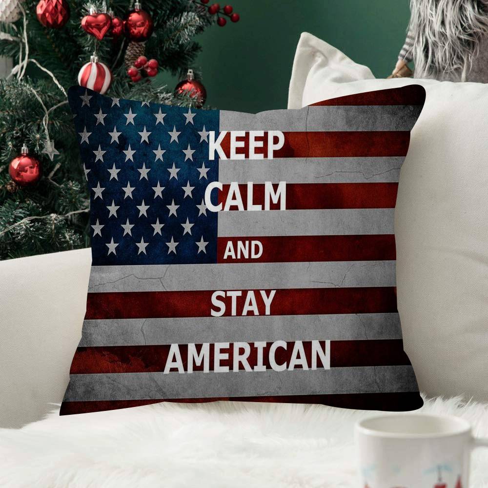 American Pillow Cover Soft Decorative Throw Pillow Case Xcm Couch Home Decor for Living Room Sofa Party Gift