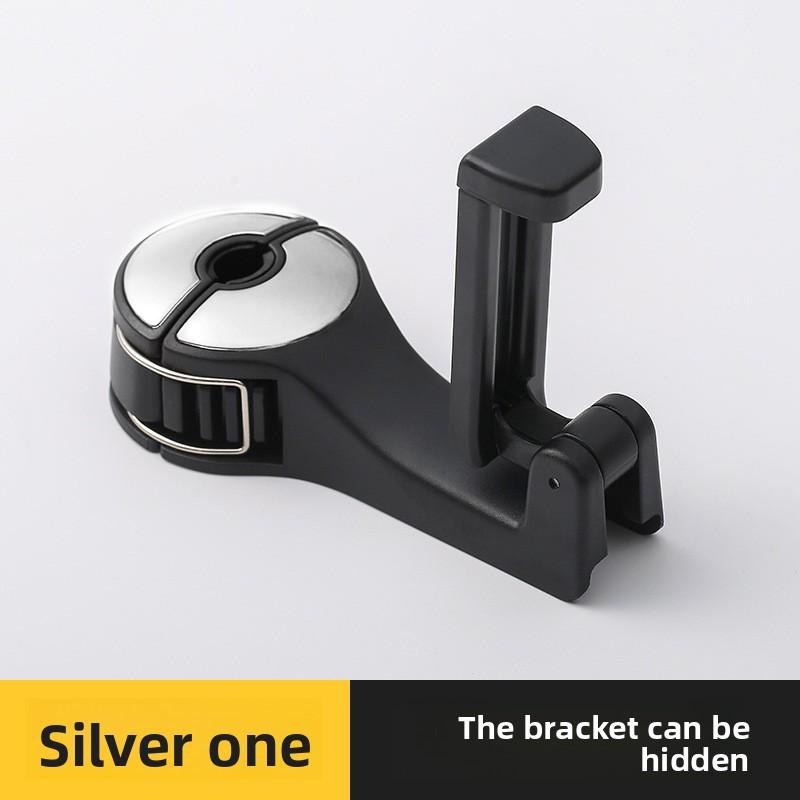 

Крючок для сиденья автомобиля с подставкой для телефона, спинка заднего сиденья, многофункциональный автомобиль с крючком-замком серебряный