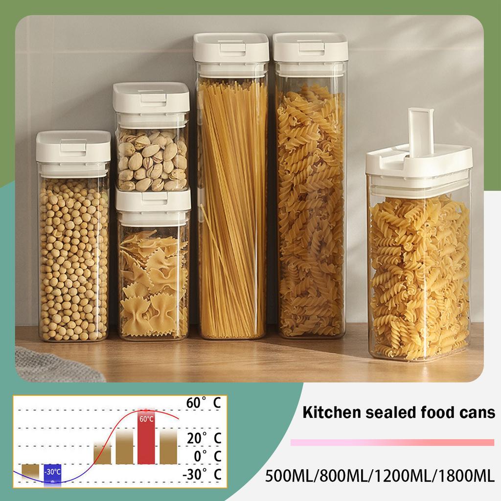 Scatola per la conservazione della pasta Serbatoio per la tenuta del grano in plastica trasparente Contenitore per la conservazione degli spaghetti Barattolo per snack a prova di umidità Serbatoio per alimenti da cucina