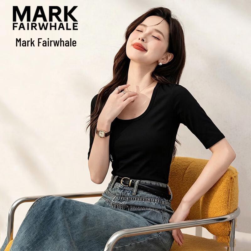 Mark Fairwhale Women's Round Neck Mid-Sleeve T-Shirt