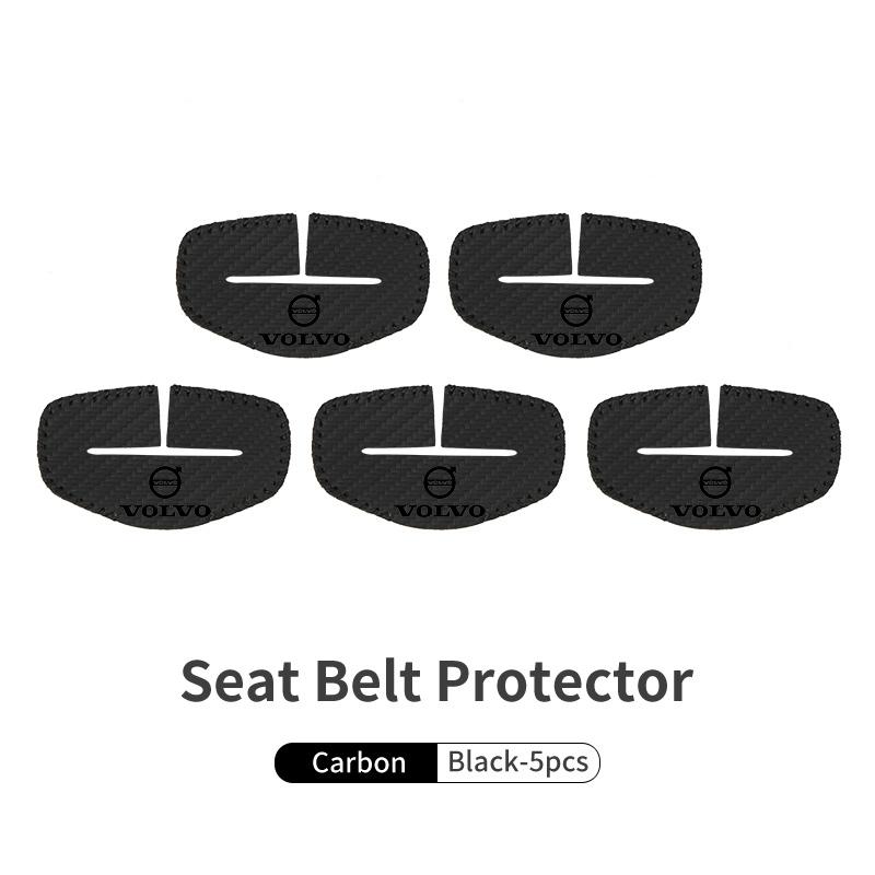 bgr3 For Volvo 2pcs Leather Car Seat Belt Protective Buckle Anti-Scratch Cover V40 V60 C30 C70 S60 S80 S90 XC40 XC60 XC70 XC90 T6