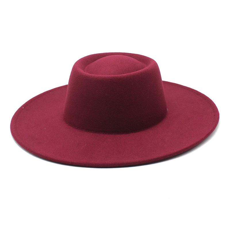Woolen Fedora Hat Unisex With Large Brim And Satin Texture For Spring And Fall Wear