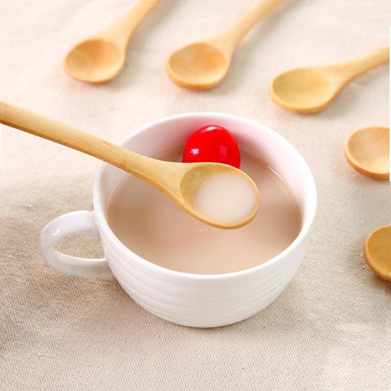 6/1Pcs Wooden Round Bamboo Spoon Soup Tea Coffee Stirring Spoons Spice Condiment Sugar Honey Scoops Teaspoon Kitchen Tableware4
