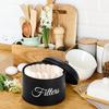 Suwimut Coffee Filter Holder, Black Enamelware Basket Coffee Filter Holder Storage Container with Lid, Rustic Round Metal Coffee Filter Dispenser for