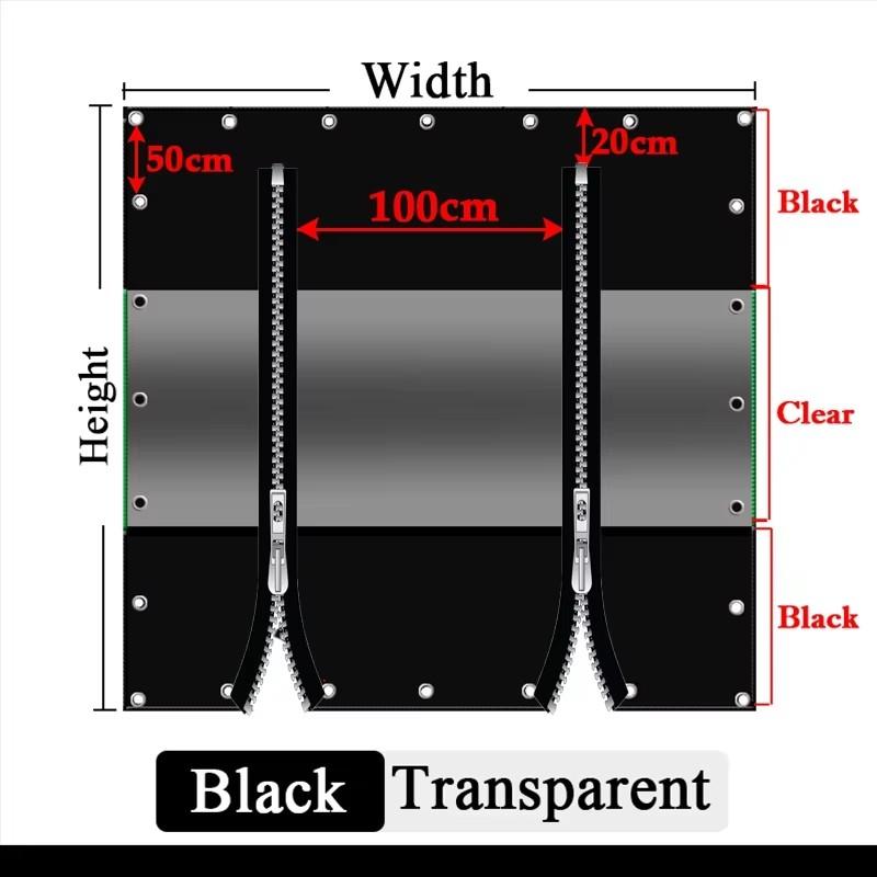 PVC Tarpaulin with Two Zippers Thickened 0.35mm 450 G/m² Waterproof Tarp Vinyl Outdoor Curtains For Patio Pergola Gazebo Porch