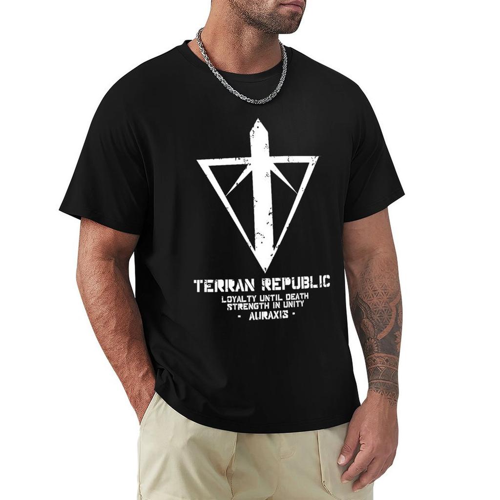 Planetside 2 Large Terran Republic Weathered Logo Tshirt Long Lasting Casual Tshirt