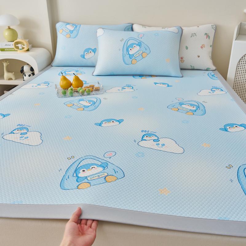 Ice Silk Cool Mat Set - Washable, Soft Three-Piece for Single Dorm Bed, 2026 Design.
