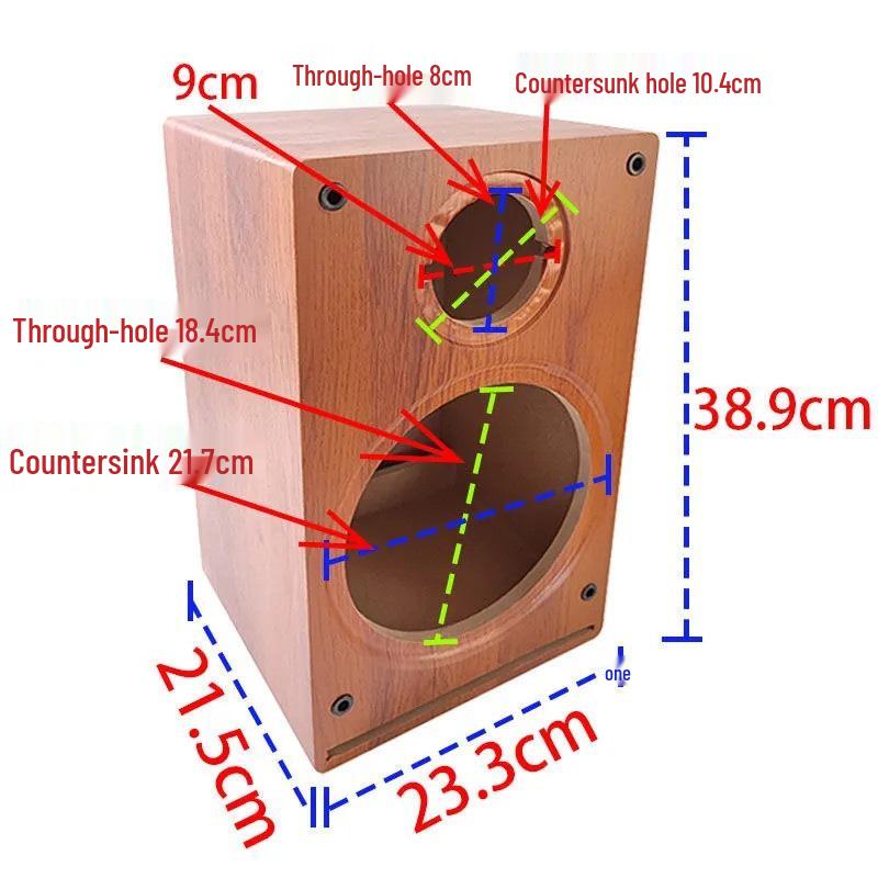 6.5-8 Inch DIY Wooden Bookshelf Speaker Cabinet with Horn for Two-Way Bass