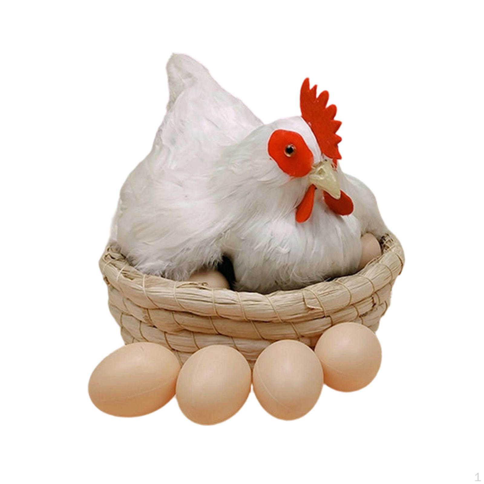Artificial Chicken As Decoration, Photo Prop, Garden Figure, Model for Garden, Farm, Shop белый