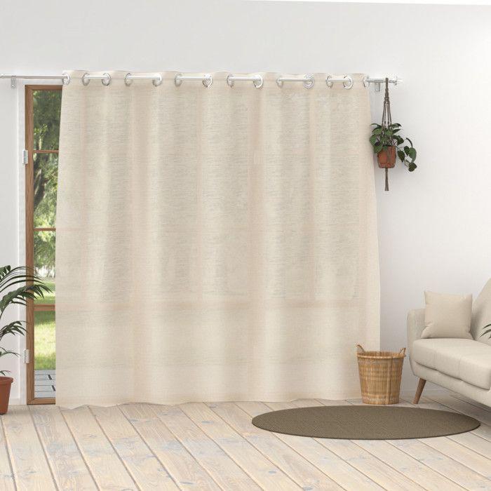 Linen Voile with Eyelets 280x250 Cm NATURAL LINEN, by Soleil d'Ocre