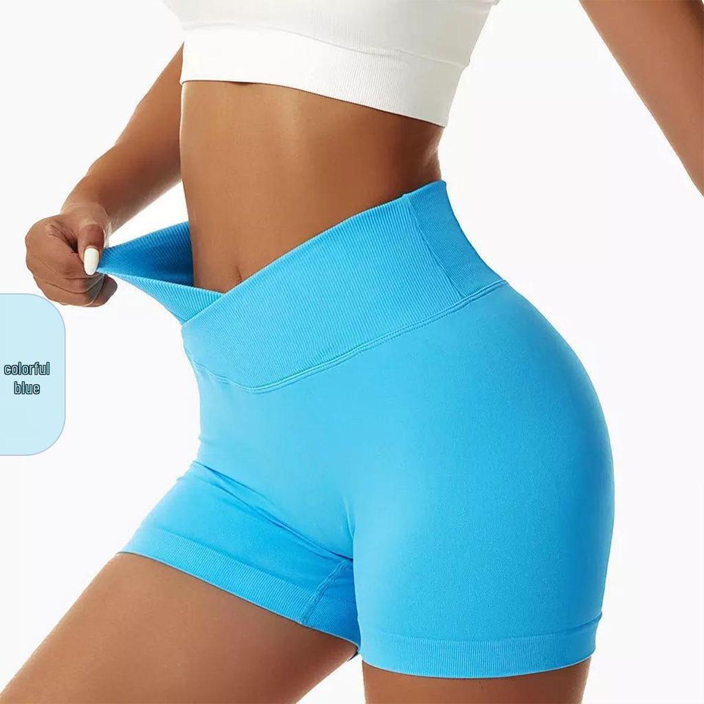 Women's High Waist Seamless Yoga and Running Shorts with Peach Lift