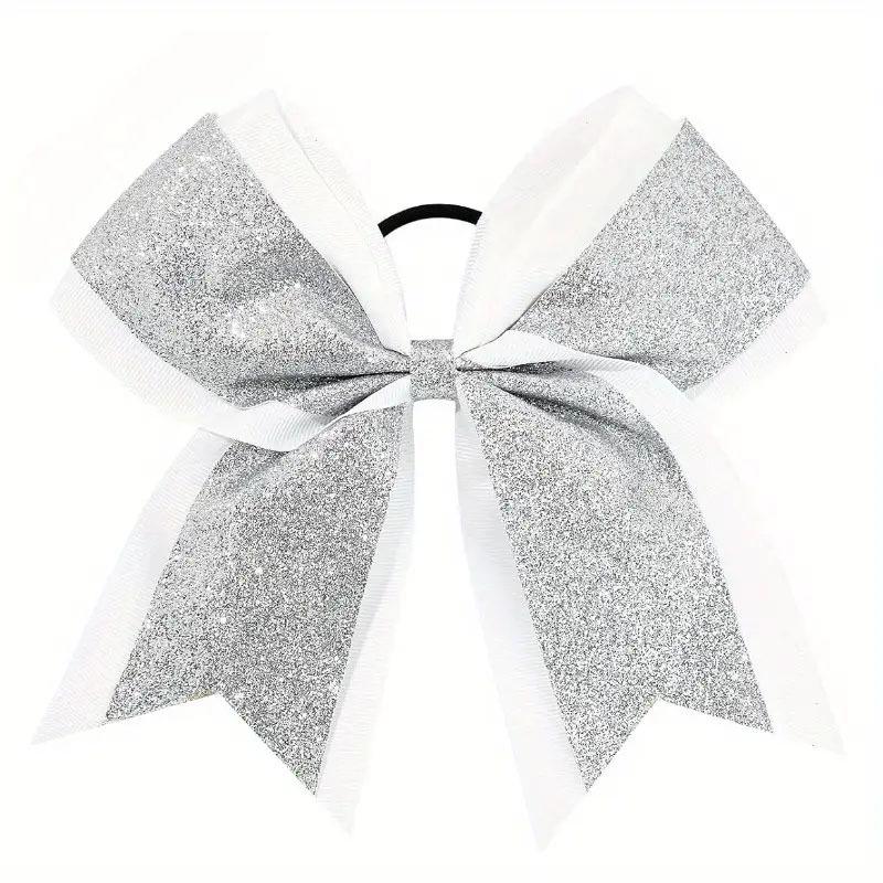 Funkelndes Schleifen-Haargummi mit doppelter Schicht - Cheerleader-Accessoire