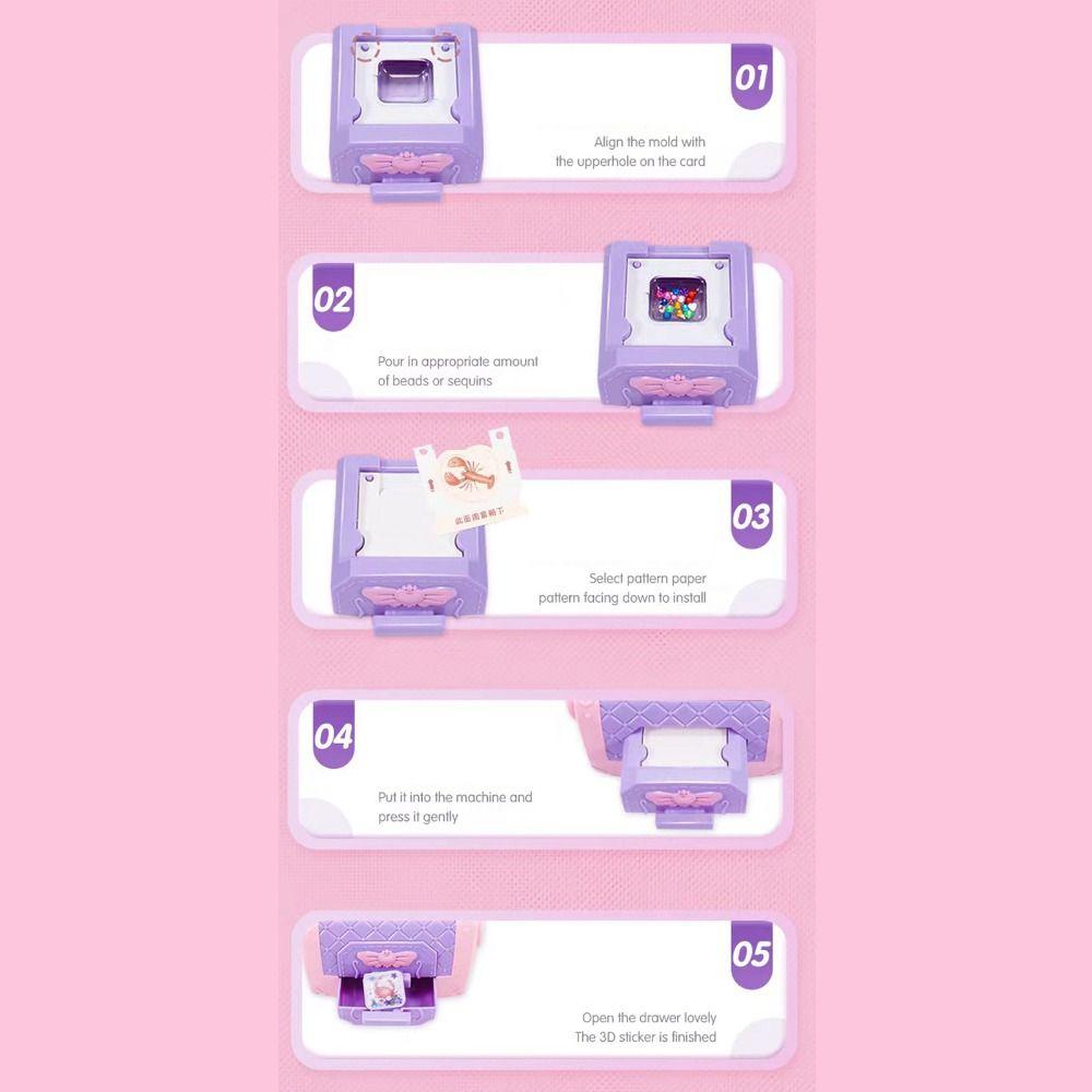 Handbag Girls Goo Card Toys Plastic 3D Sticker Maker Machine Creative   Party