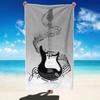Treble Clef Music Note Beach Towel Black White Sheet Music Print Quick Dry Sandproof Absorbent Towel for Beach Travel Vacation