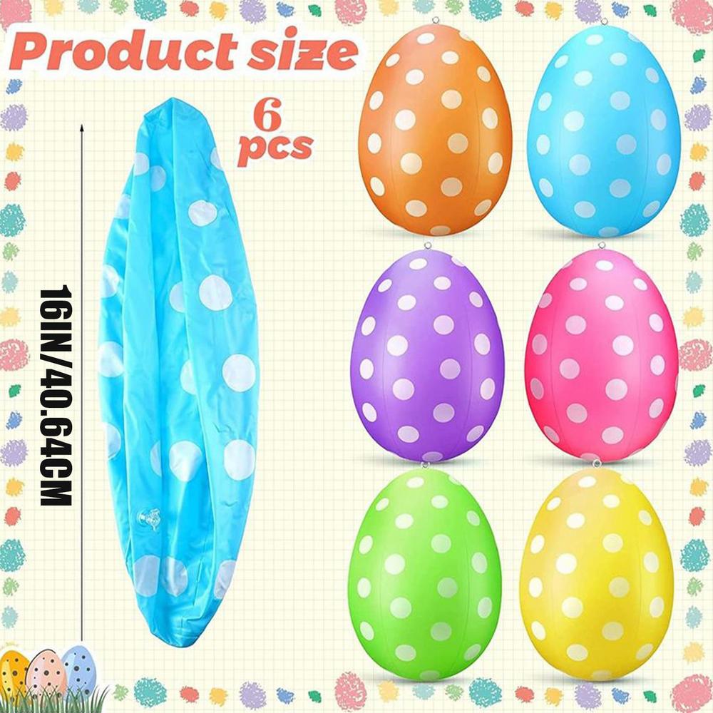 

Inflatable Easter Eggs Outdoor 6 Pieces Seasonal Decoration Holiday Garden Decorations For Homeowners Lawn Front Yard Porch