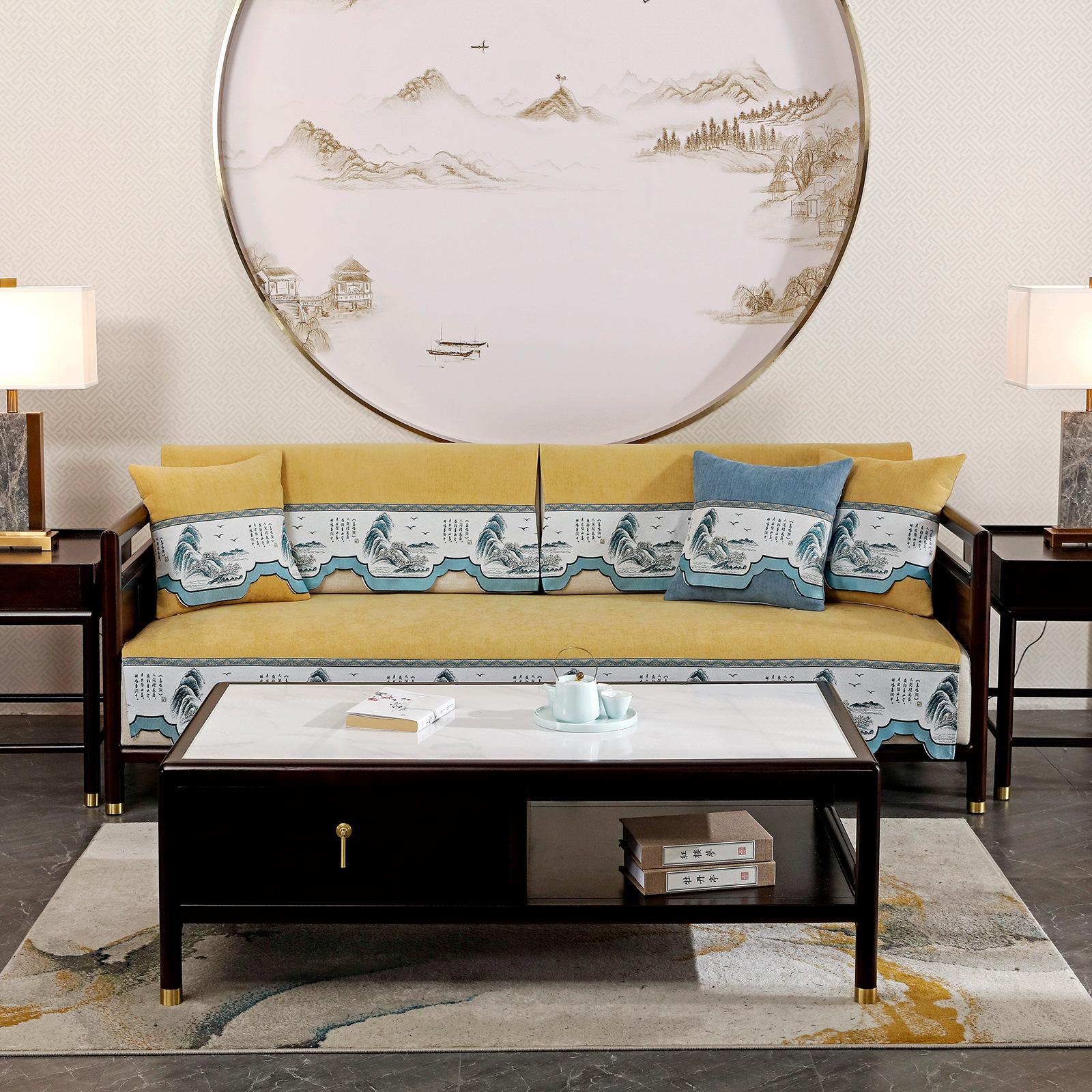 

Нескользящие чехлы для диванов для гостиной, серого цвета, синель, подушка для дивана, чехол для дивана, современный минималистичный угловой диван, полотенце для сиденья 45*45cm светло-желтого