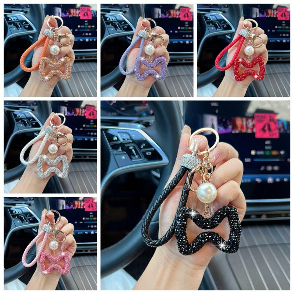 Hollow Out Design Leather Rope Keychain Simple Style Car Key Pendant  Personal Accessories