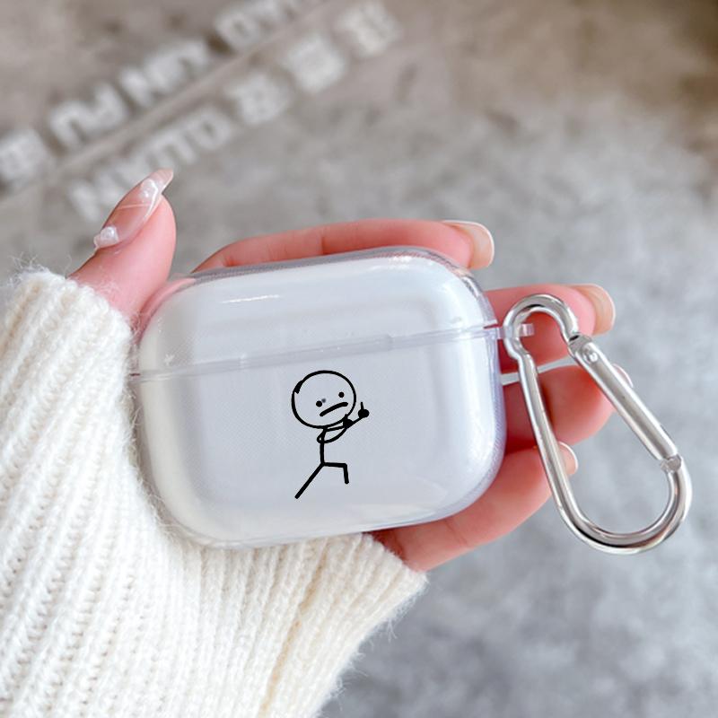 Cartoon Matchman Soft Silicone Case for Apple Airpods 2 1 Earphone Cases With Hook For Airpod Pro 3 Pro2 Clear Protective Covers