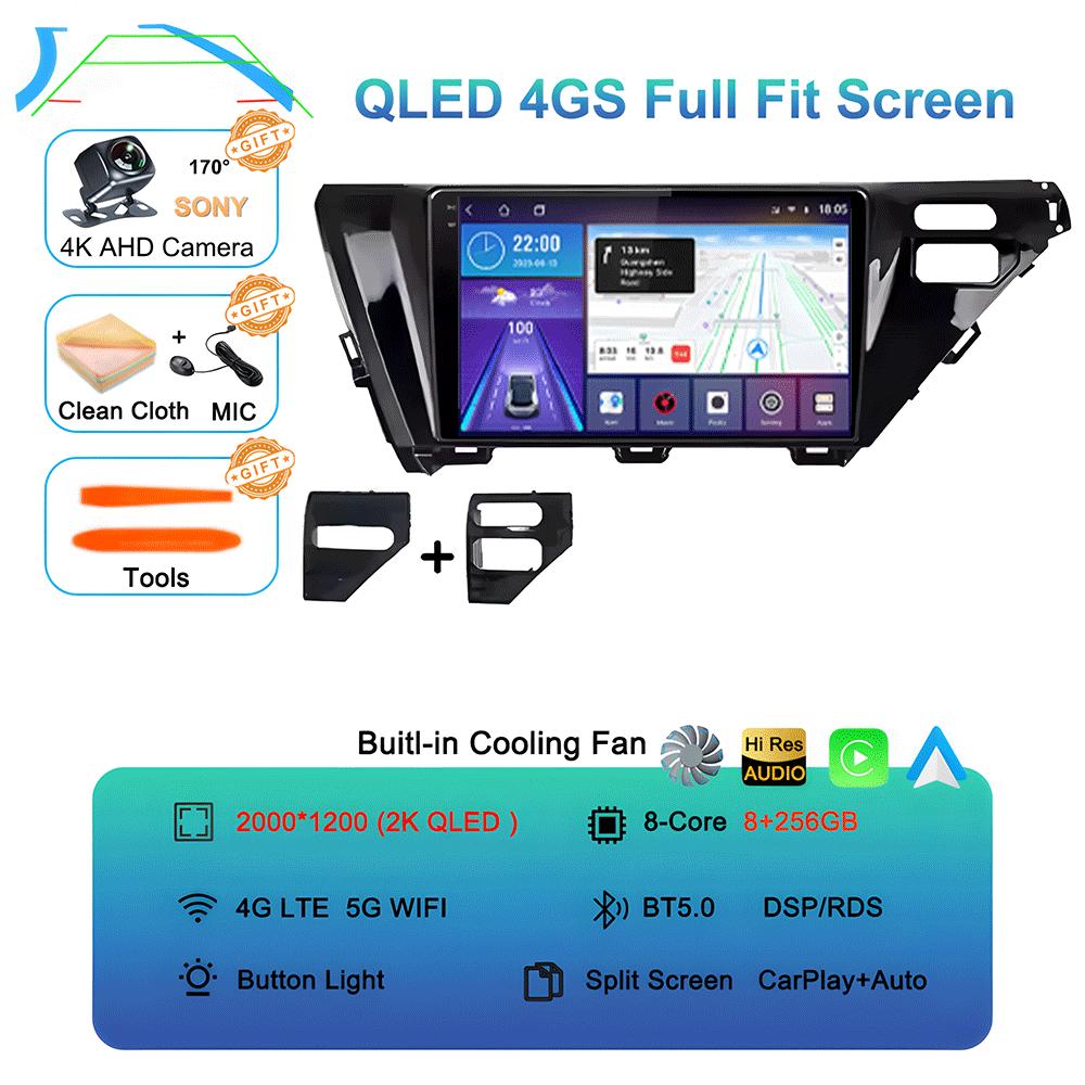 For Toyota Camry 8 XV 70 2017 2018 2019 2020 Android 14 Car Stereo Radio Navigation GPS Multimedia Player Headunit