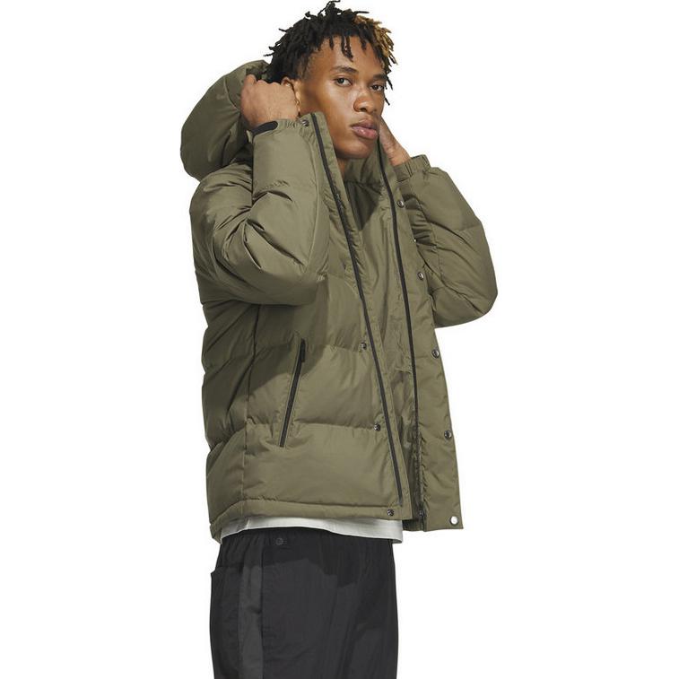 adidas Giacca Piumino con Cappuccio 600 Uomo Capispalla Rock-Layer-Verde Oliva IW0781