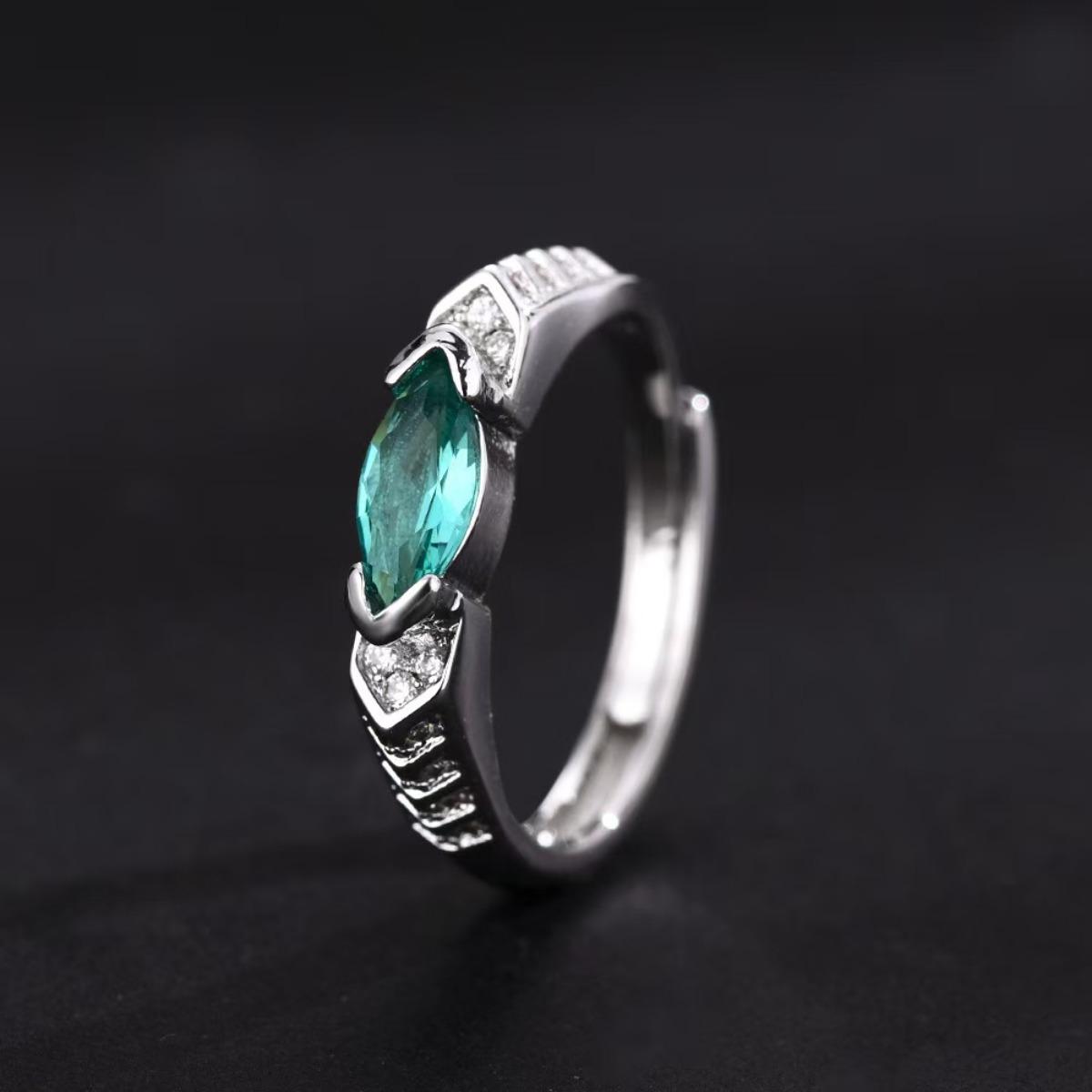 

Adjustable Zircon Rings, Stainless Steel Punk Jewelry for Women Men, Comfort Fit Daily Wear Gift Idea Adjustable зелений