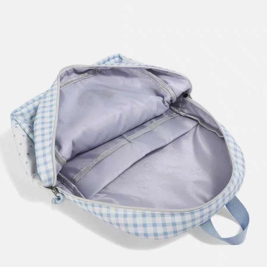 Schoolbag milk fufu plaid puppy cure wind backpack summer outing parent-child outdoor picnic size backpack