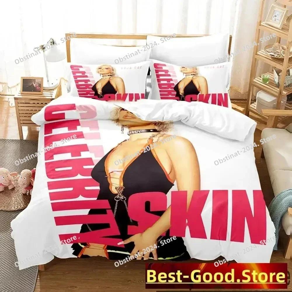 3D Sexy Doja Cat Bedding Set Printed single Comforter Quilt Bed Cover Soft Duvet Cover Pillow Case 3 Pieces Sets Kids Adult Size