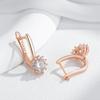 Roségoldene Braut-Hängeohrringe Damen Trendige Glänzende Natürliche Zirkon-Accessoires Hohe Qualität Täglicher Feinschmuck