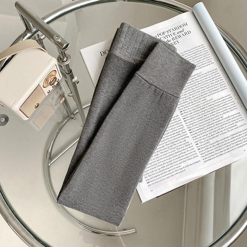 Korean Style Girls' Fleece-Lined Leggings: Thick, Warm Nine-Point Pants with Brushed Cotton Pantyhose for Autumn and Winter