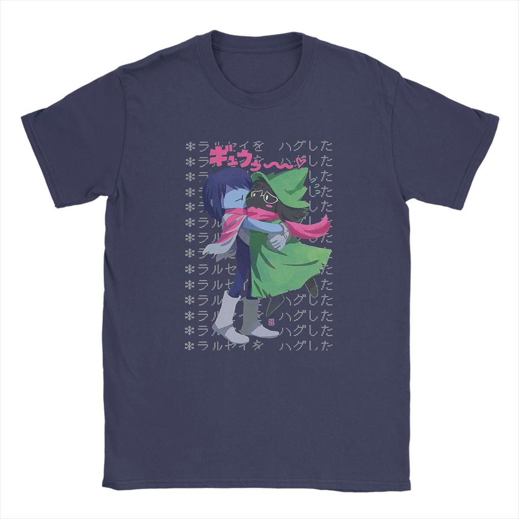 Novelty Deltarune Kris And Ralsei T-Shirts Men Round Collar Pure Cotton T Shirts Short Sleeve Tee Shirt Plus Size Tops