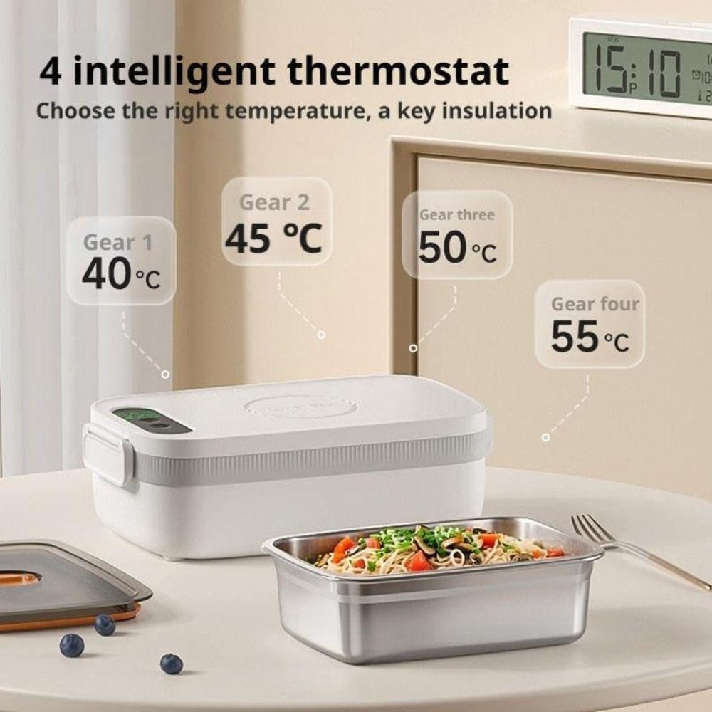 with Timer & 4 Temp Settings Electric Heated Lunch Box Food Containers