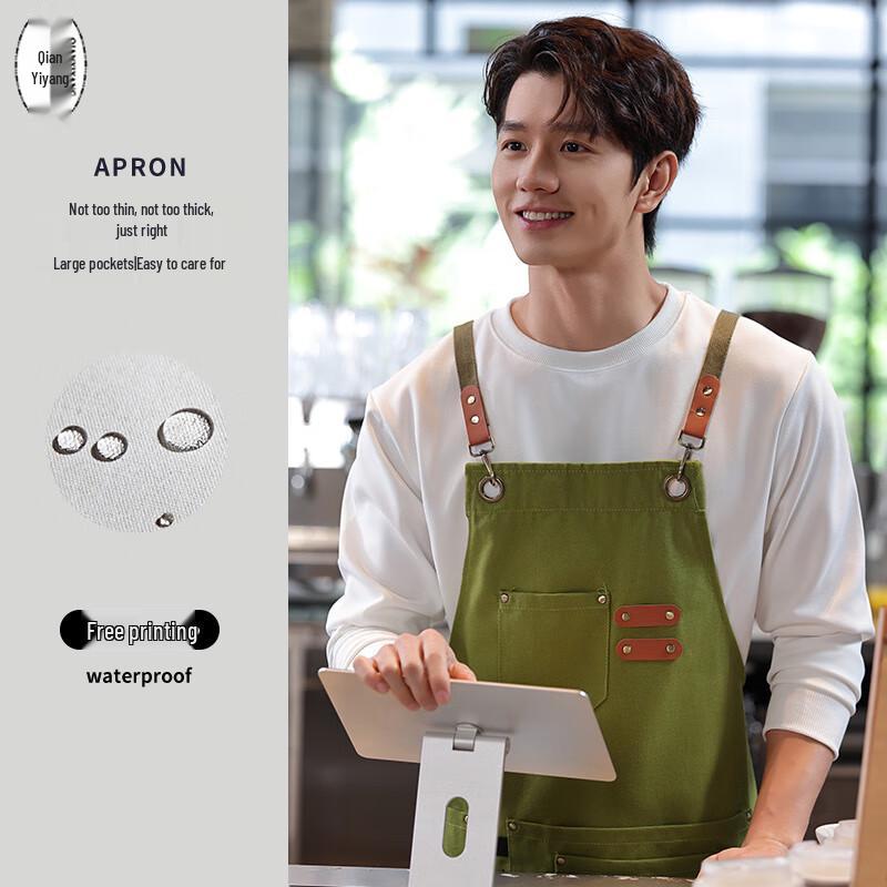 Плотный водонепроницаемый холщовый фартук бариста One Size