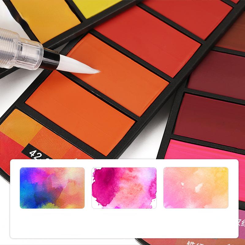 Professionelle 18/24 Farben Solide Aquarell Malen Set Wasser Farbe Pigment Mit Wasser Pinsel Stift Für Schule Kunst Liefert